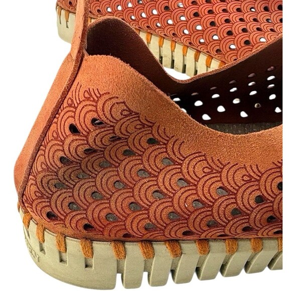 Ilse Jacobsen Tulip Laser-Cut Comfort Slip On Shoes Camelia Orange US 10 EU41 - Picture 14 of 15